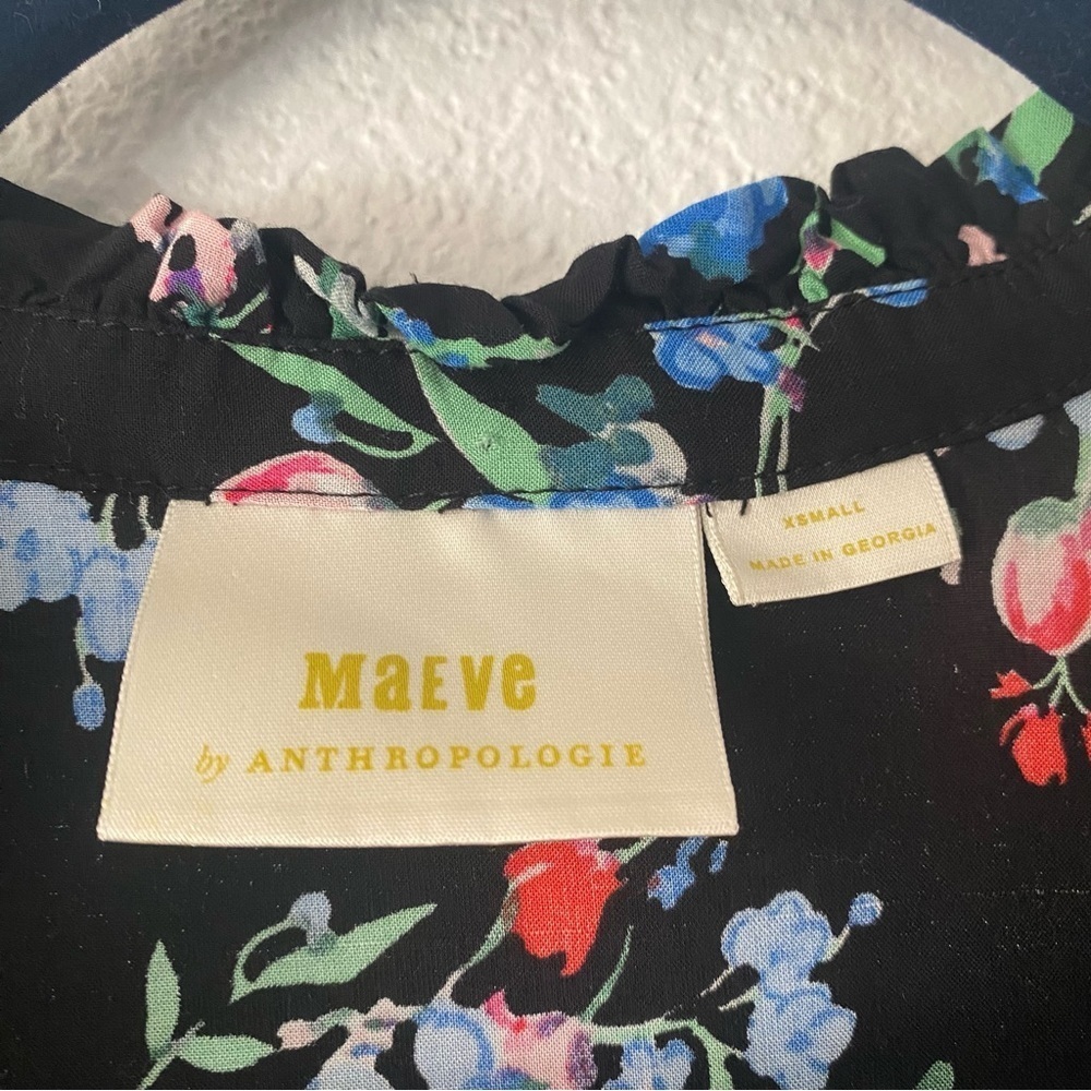 Maeve Averio Flutter Sleeve Button Down Top - image 4